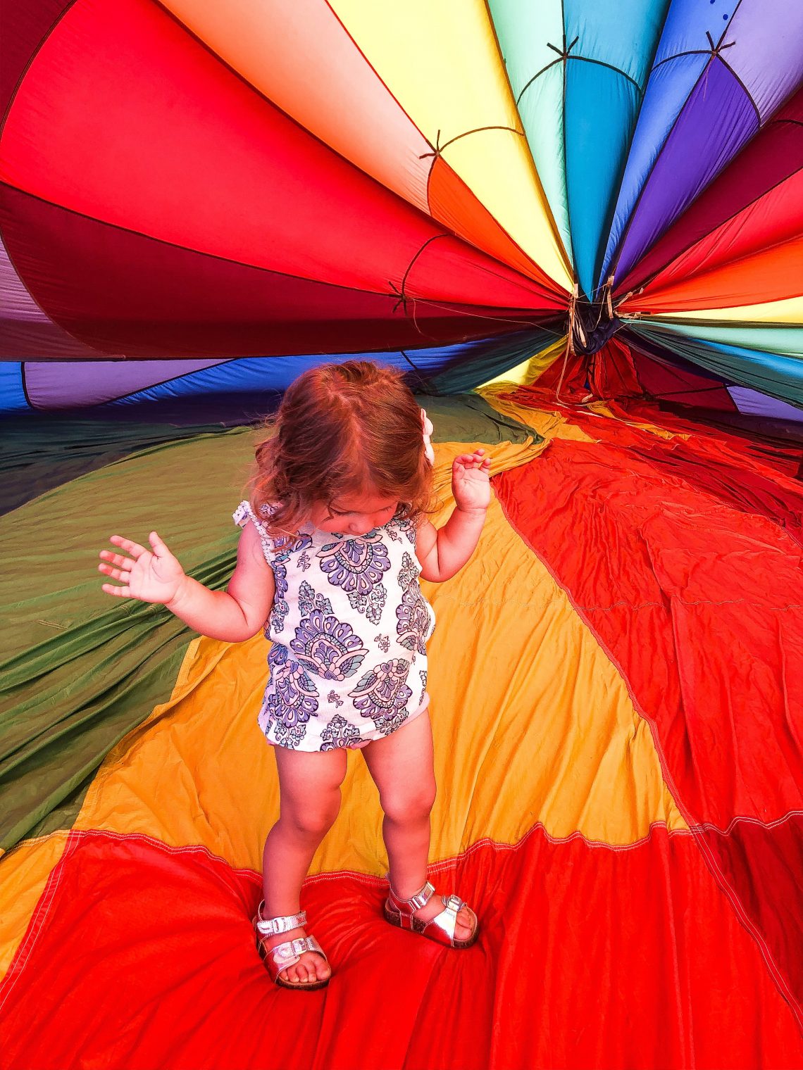 Child inside hot air balloon