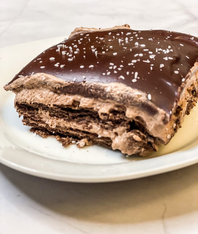 Chocolate Lasagna Made With Chocolate Graham Crackers