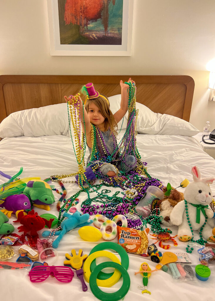 how much stuff do you get at a mississippi mardi gras parade?
