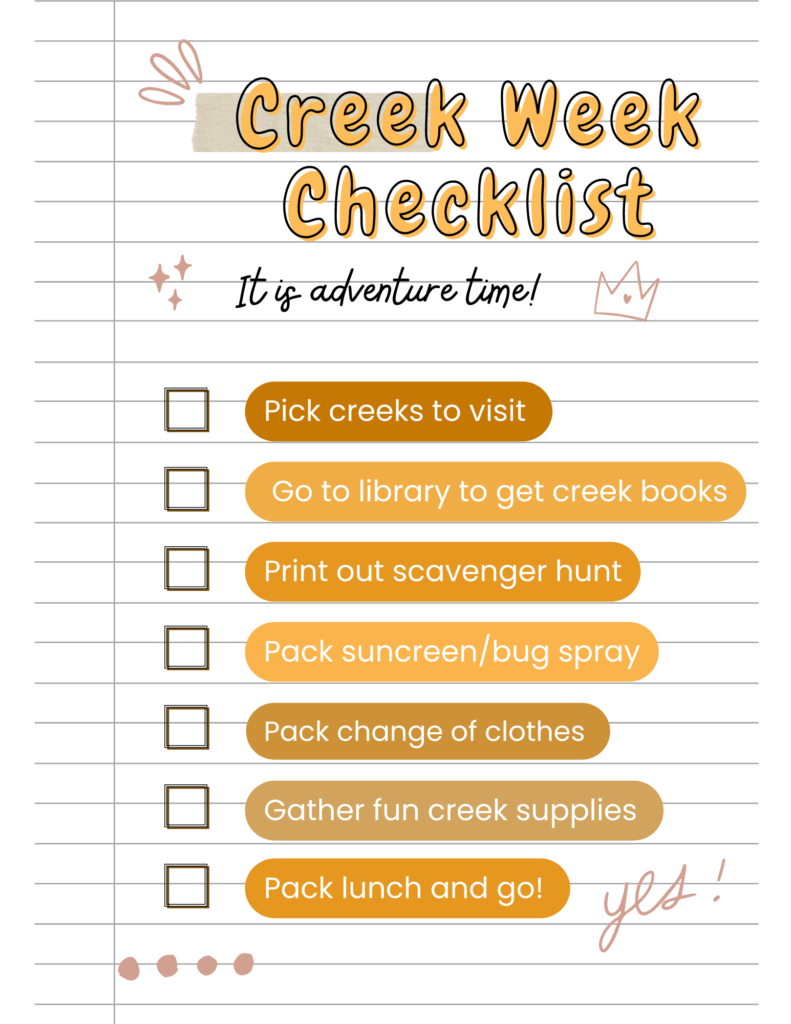 Creek Week Checklist