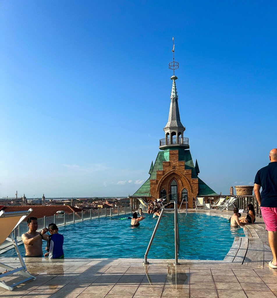 Rooftop pool overlooking the Grand Canal at the Hilton Venice