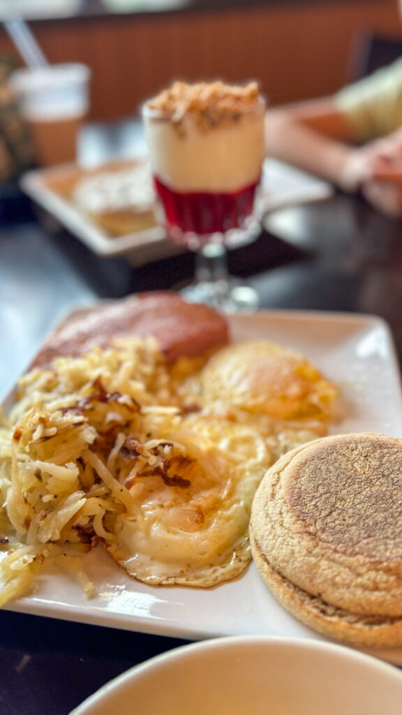 A hearty lodge breakfast
