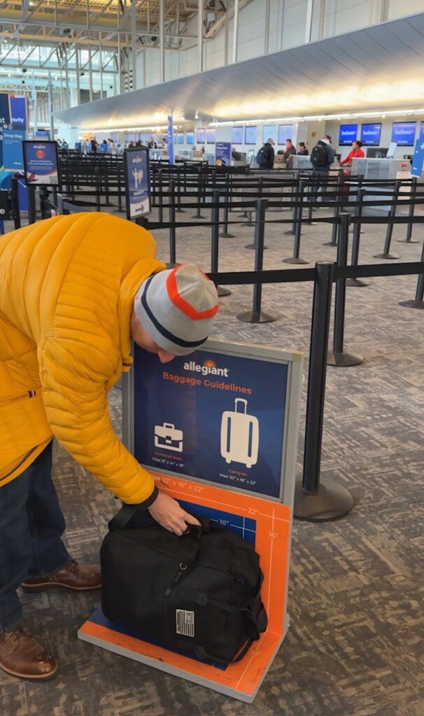 Always check your personal item and carry-on size