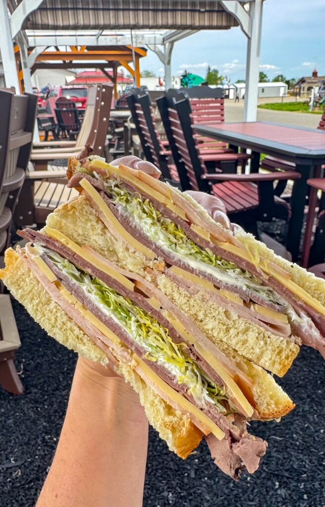 3.99 sandwich at Amish Fountain Acres 