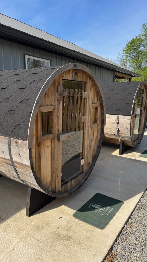 Barrel Saunas are first come-first serve